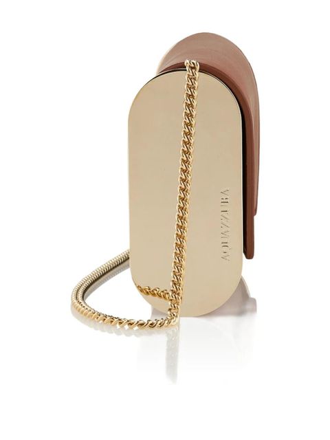 Aquazzura metallic-top leather shoulder bag - Brown