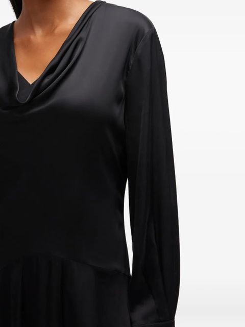 GANNI cowl-neck scarf midi dress - Black - zdjęcie produktu nr 2