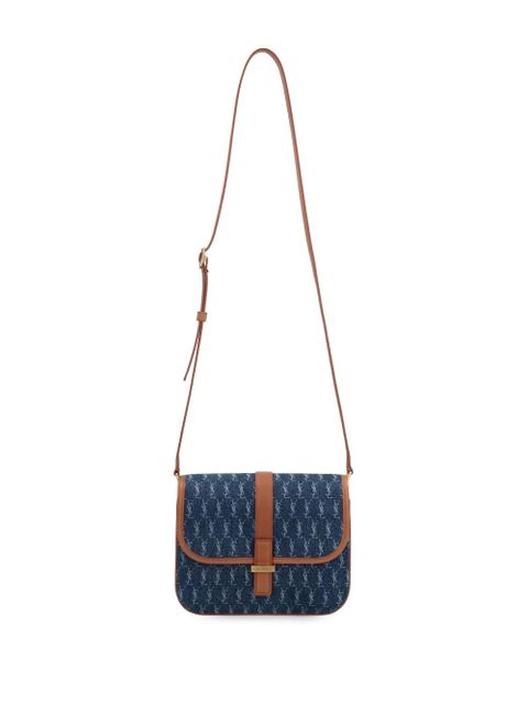 Saint Laurent monogram denim crossbody bag - Blue