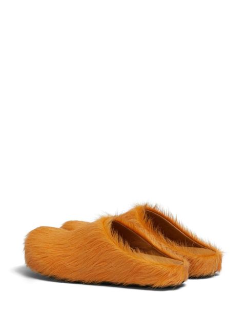 Marni Fussbet Sabot calf-hair slippers - Orange