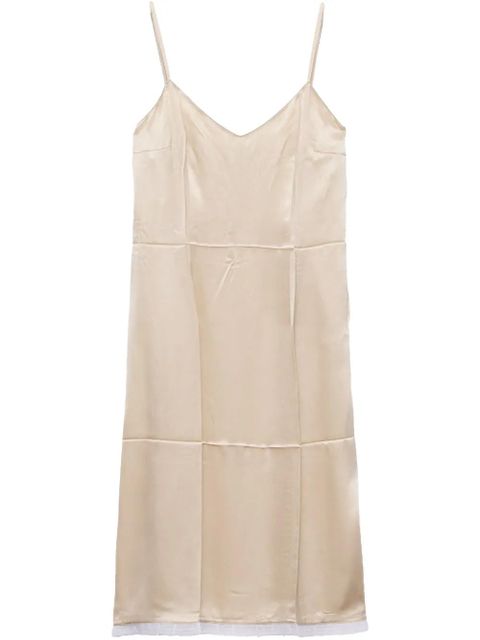 Prada satin crepe midi dress - Neutrals - zdjęcie produktu nr 1