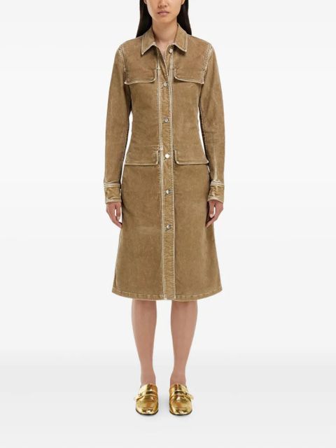 Ferragamo flocked shirt mini dress - Brown - zdjęcie produktu nr 2