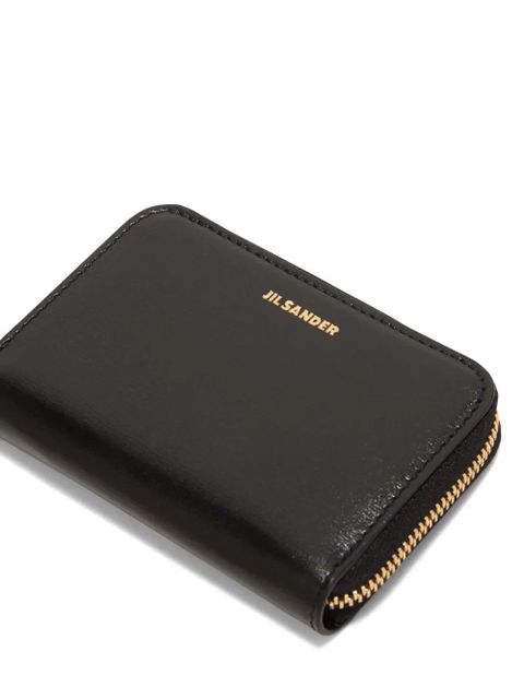 Jil Sander logo-plaque zip-up purse - Black