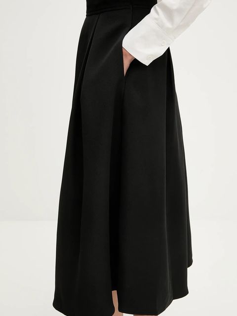 Answear.LAB spódnica kolor czarny midi rozkloszowana