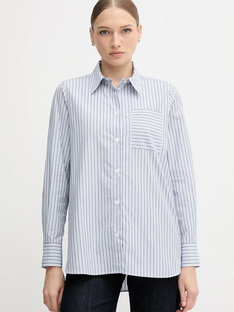 Mos Mosh koszula bawełniana ELINDA damska kolor niebieski regular z kołnierzykiem klasycznym 174340 - zdjęcie produktu nr 1