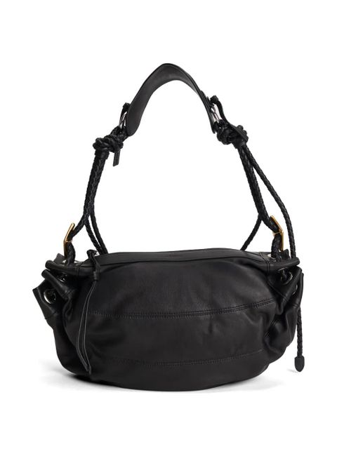 ISABEL MARANT medium Maia braided-strap knotted leather shoulder bag - Black