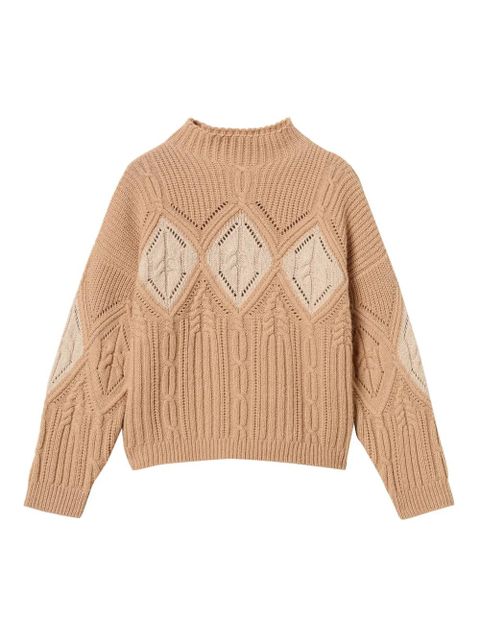 TWINSET cable-knit intarsia jumper - Brown - zdjęcie produktu nr 1