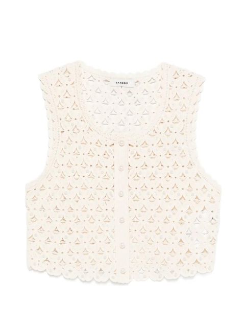 SANDRO floral-crochet vest - Neutrals - zdjęcie produktu nr 1
