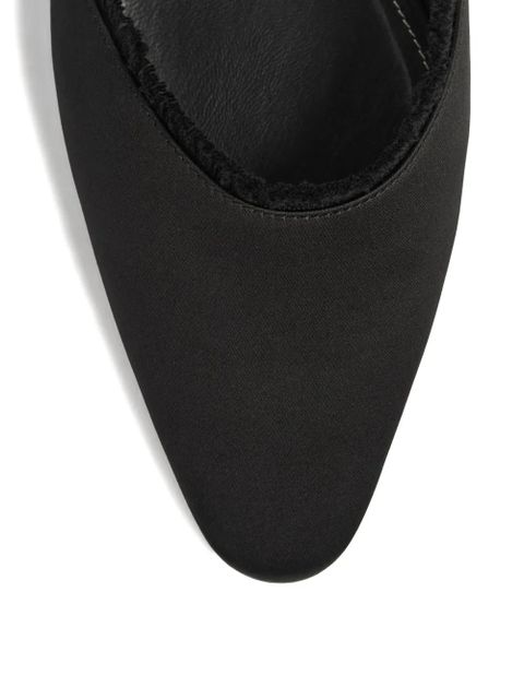TOTEME frayed satin lounge slippers - Black