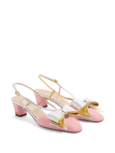 Valentino Garavani 45mm Bowow slingback pumps - Pink