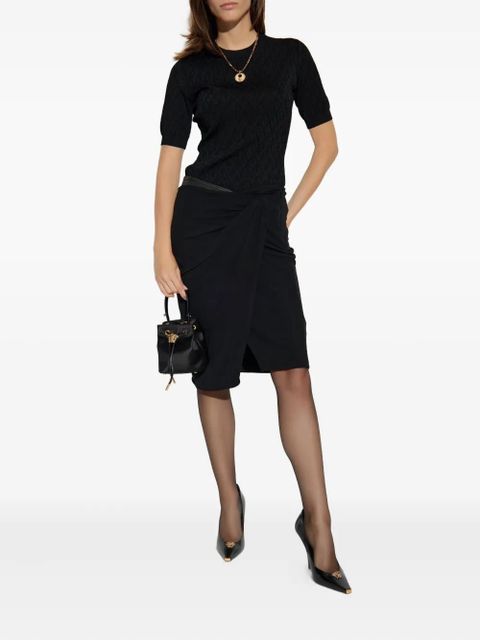 Versace textured short-sleeve top - Black