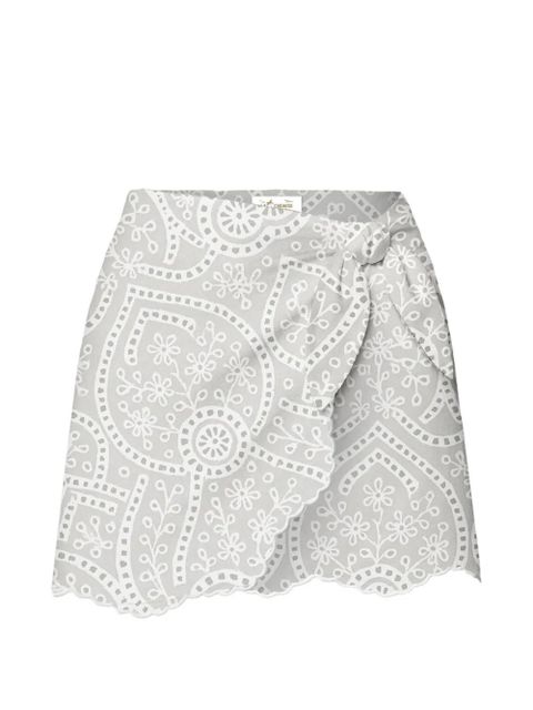 MC2 Saint Barth floral embroidered mini skirt - Grey - zdjęcie produktu nr 1