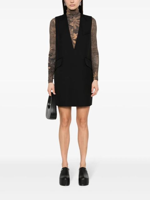 MM6 Maison Margiela single-stitch-logo twill mini dress - Black - zdjęcie produktu nr 2