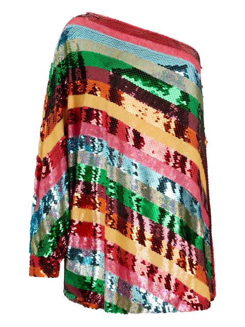 Valentino Garavani sequin striped mini dress - Red - zdjęcie produktu nr 1