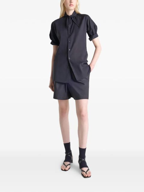 LEMAIRE scarf-detail short-sleeve shirt - Black - zdjęcie produktu nr 2