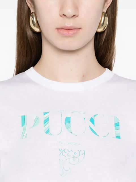 PUCCI logo cotton T-Shirt - White