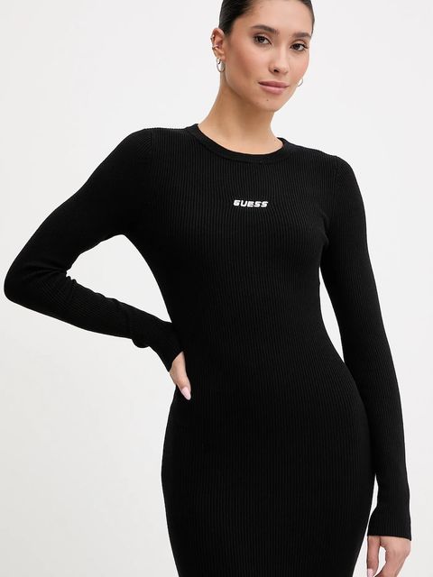 Guess sukienka FLAMINIA kolor czarny maxi dopasowana V5BK02 Z3JD2