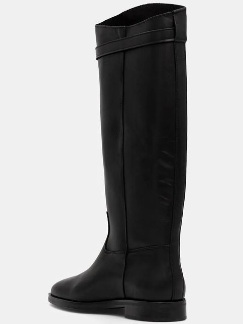 Steve Madden kozaki skórzane Novi damskie kolor czarny na płaskim obcasie 11004728