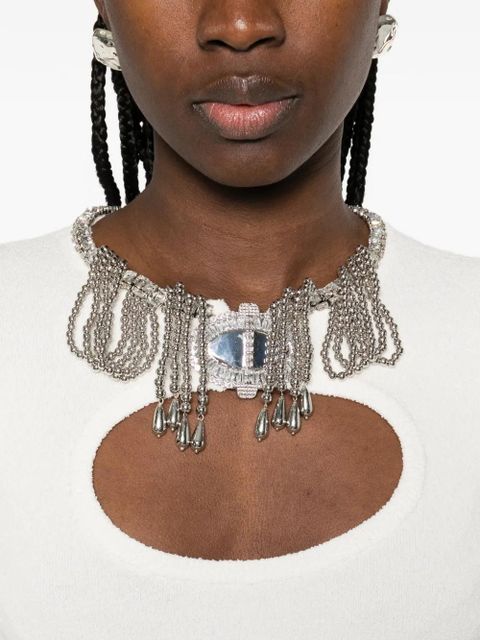 Rabanne cutout long-sleeve blouse - Neutrals