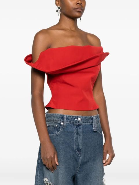 Magda Butrym off-shoulder asymmetric top - Red