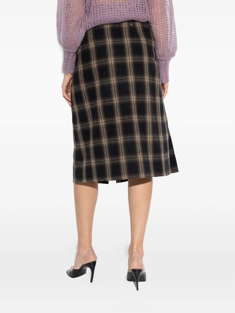 The Attico button plaid skirt - Black