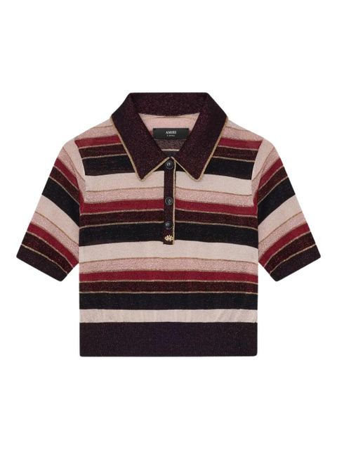 AMIRI striped polo top - Red - zdjęcie produktu nr 1