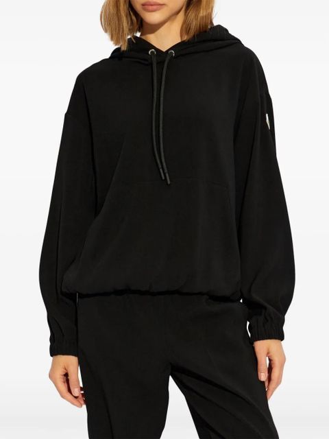 Moncler logo-appliqué drawstring hoodie - Black