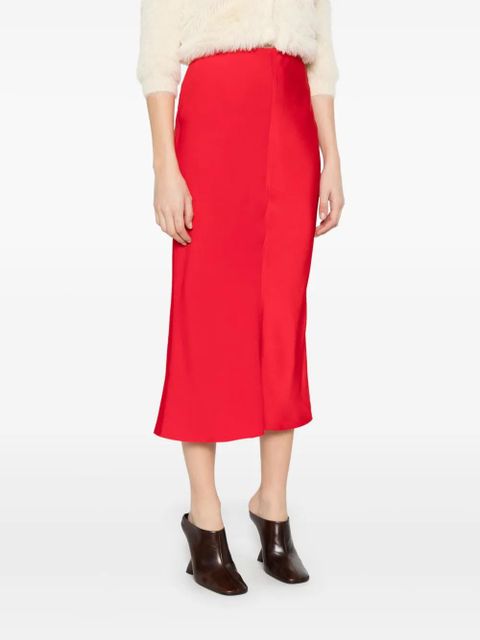 AMI Paris satin midi skirt - Red