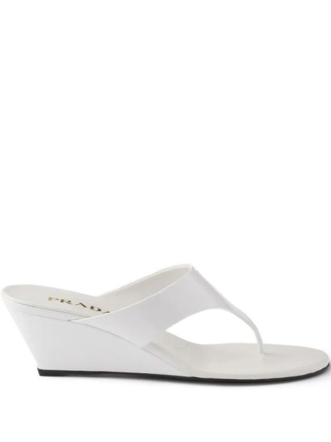 Prada patent-leather wedge sandals - White - zdjęcie produktu nr 1