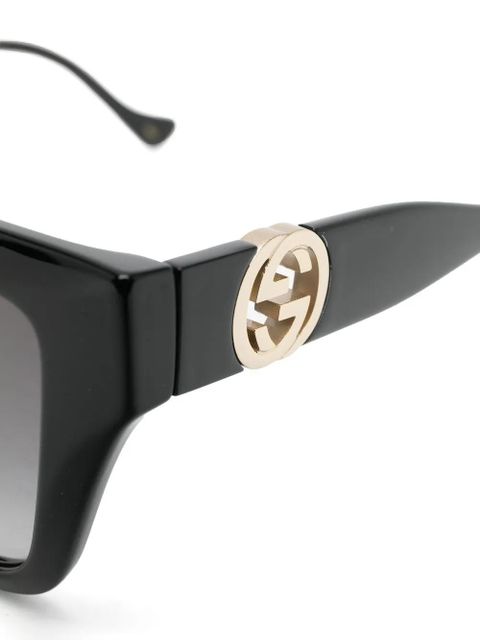 Gucci Eyewear logo square-frame sunglasses - Black