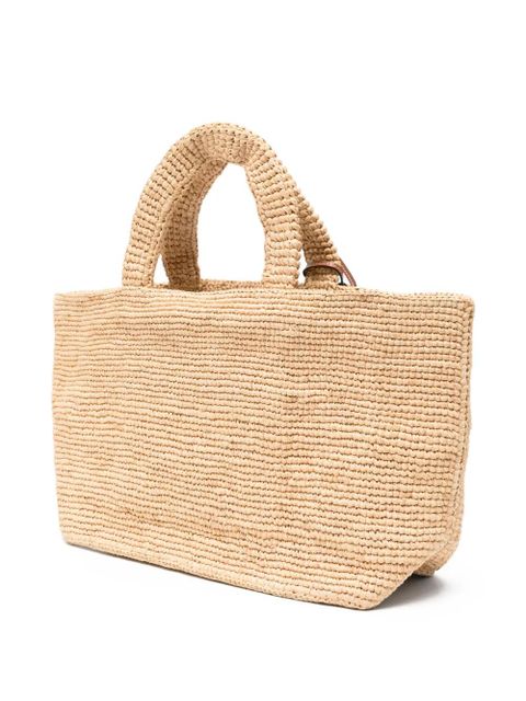Manebi medium New Sunset woven-raffia tote bag - Neutrals