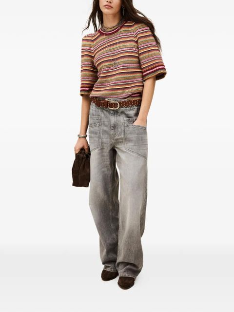 Ba&Sh Farfaela striped knitted T-shirt - Red - zdjęcie produktu nr 2