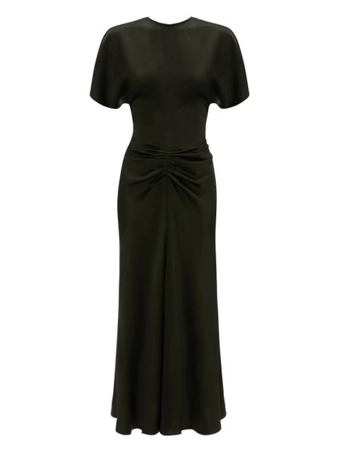 Victoria Beckham gathered-waist midi dress - Green - zdjęcie produktu nr 1