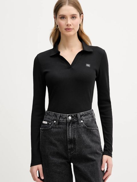 Calvin Klein Jeans longsleeve kolor czarny LV047E203G - zdjęcie produktu nr 1
