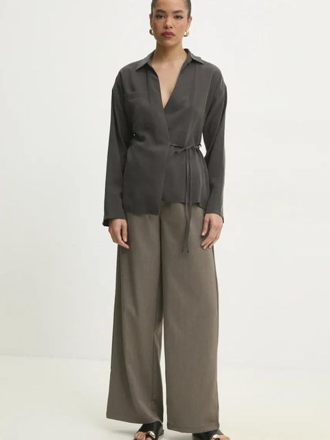 Answear.LAB bluzka damska kolor szary gładka - zdjęcie produktu nr 2