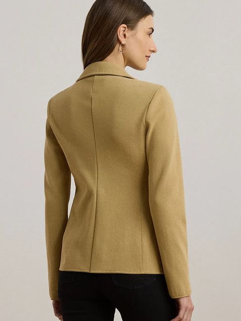 Lauren Ralph Lauren marynarka kolor beżowy jednorzędowa gładka 200971364