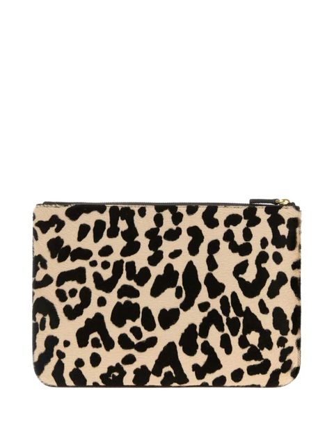 Valentino Garavani VLogo leopard-print clutch bag - Neutrals