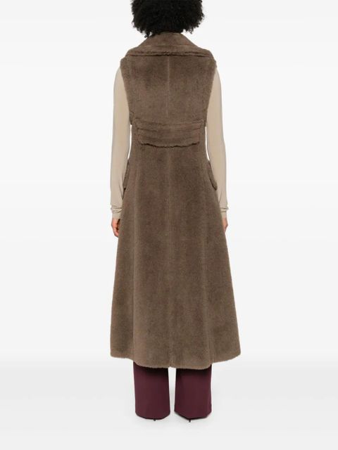 Max Mara Boario double-breasted sleeveless coat - Brown