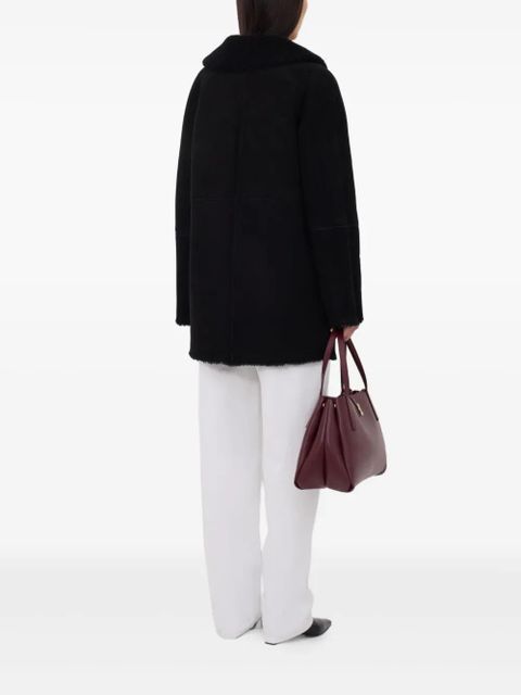 LouLou de Saison Isak hooded shearling coat - Black