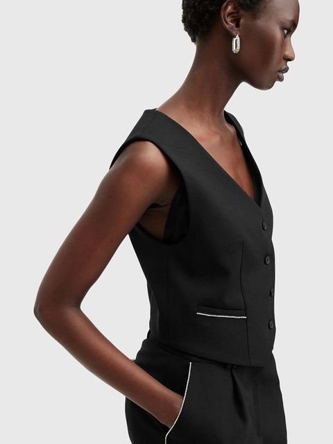 AllSaints kamizelka z domieszką wełny ATLAS KRYS WAISTCOAT - zdjęcie produktu nr 2