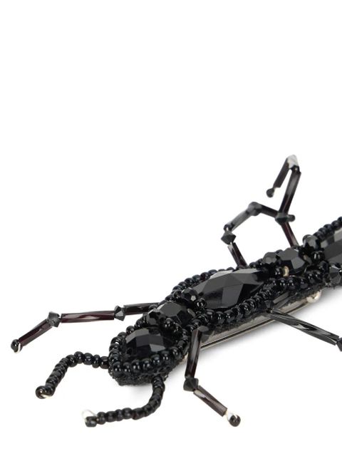 Valentino Garavani beaded-ant brooch - Black