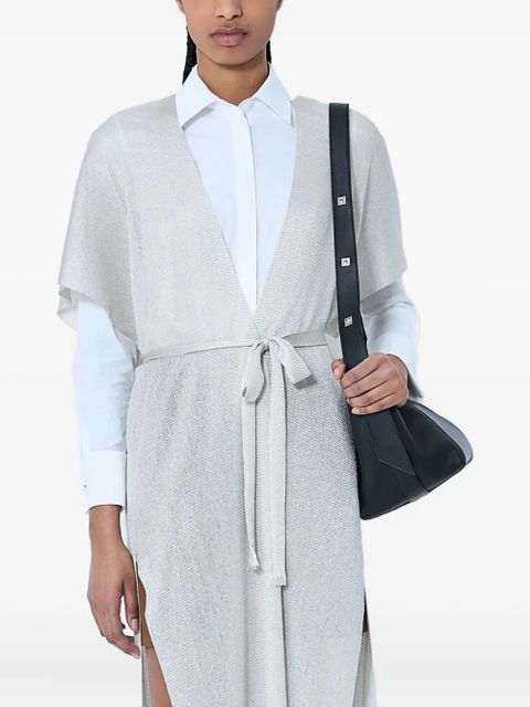 Max Mara fringe-hem tie-belt cardigan - White - zdjęcie produktu nr 1