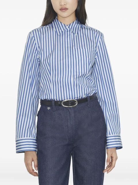 Tory Burch bell-sleeve cotton shirt - Blue