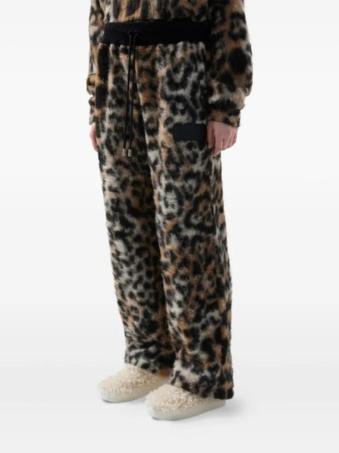 GCDS leopard-print drawstring trousers - Brown