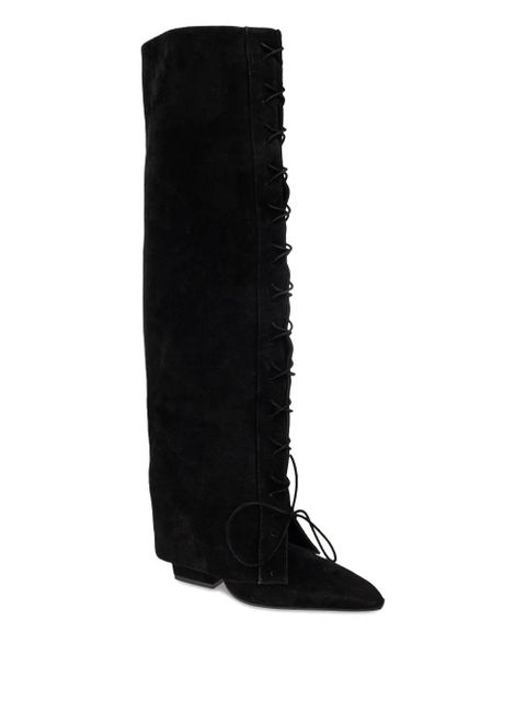 Paris Texas 100mm lace-up pointed over-the-knee boots - Black - zdjęcie produktu nr 2