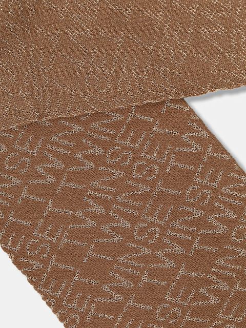 Twinset szalik z domieszką wełny damski kolor brązowy wzorzysty 252TA4251 - zdjęcie produktu nr 2