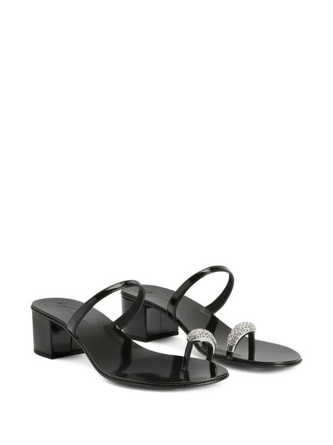 Giuseppe Zanotti Ring 40mm crystal-embellished mules - Black