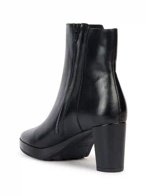 Geox botki skórzane D WALK PLEASURE 60 damskie kolor czarny na słupku D36TEC 00043 C9999