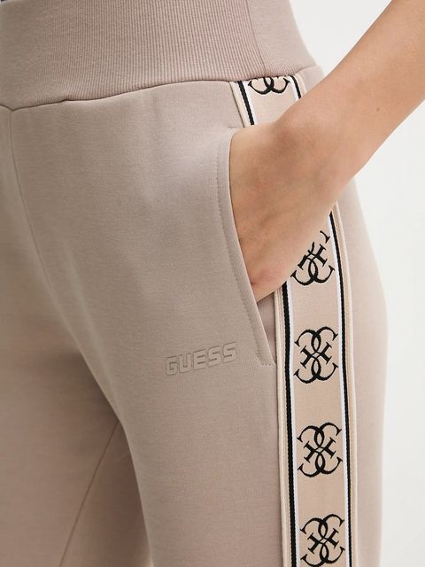 Guess spodnie dresowe BRITNEY kolor beżowy z aplikacją V2YB15 KB3P2 - zdjęcie produktu nr 2