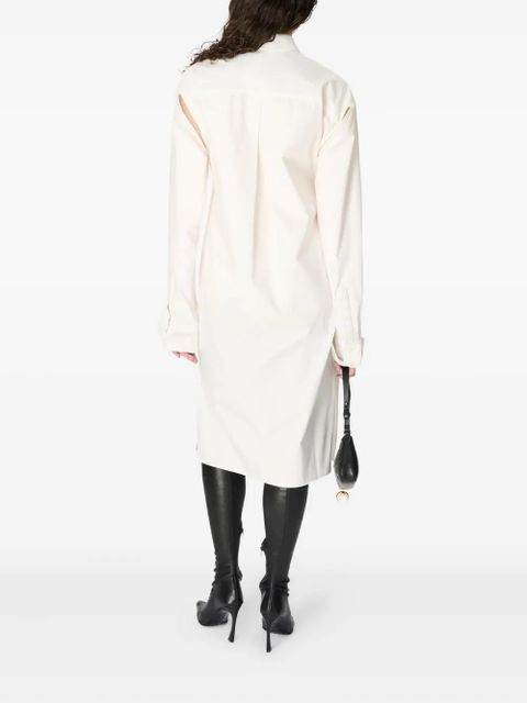 Marine Serre belted shirt dress - White